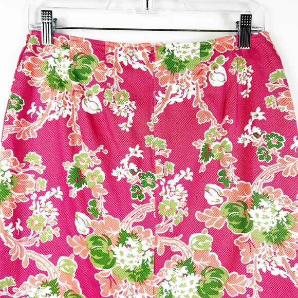 Talbots Pink Floral Straight Pencil Skirt Stretch Office Career Womens Size 4 - Picture 9 of 11